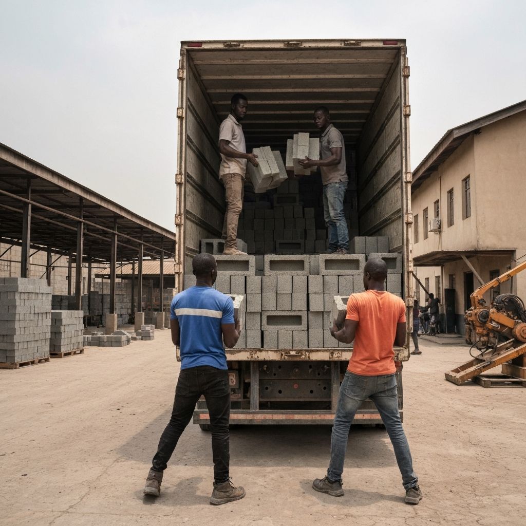 Loading blocks for delivery